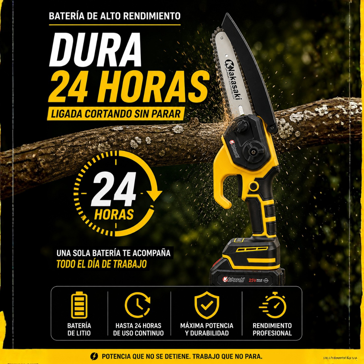 Motosierra Eléctrica Portátil con 4 Baterías Bivolt + REGALO: Bolsa de Herramientas Multiuso - Comprá 1 y Llevá 2