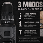 Kit Taladro y Atornillador Profesional Stormer + REGALO: 2 Baterías de Repuesto y Kit de Brocas