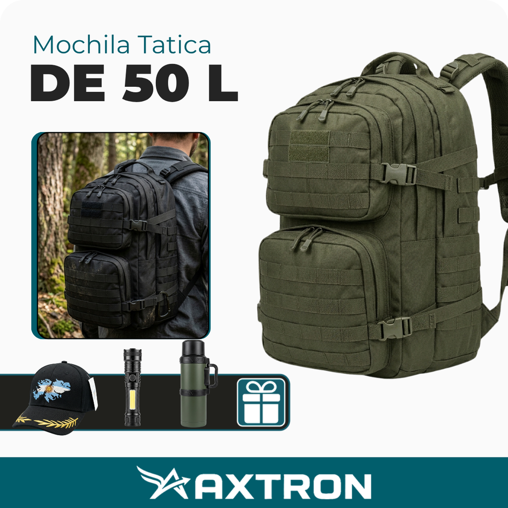 [ÚLTIMAS UNIDADES] Mochila Táctica Militar 50L Impermeable + 3 Regalos Exclusivos — ¡Todo lo que lleva un hombre preparado!