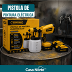 Pistola de Pintura Eléctrica Inalámbrica 1200ml BiVolt con Picos Especiales + REGALO: 2 Baterías de Repuesto