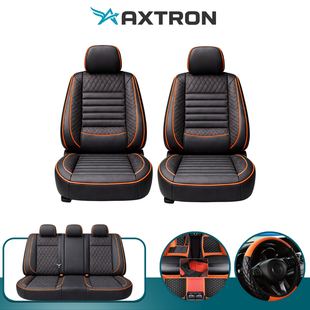 Funda de Auto Universal Regent en Cuero Legítimo con Airbag + REGALOS: Alfombra de Cuero y Funda de Volante