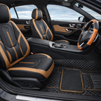 Funda de Auto Universal Dominus en Cuero Legítimo con Airbag +REGALOS: Alfombras de Cuero y Funda de Volante